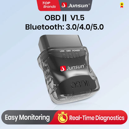 Junsun Auto Scanner Mini ELM327 Bluetooth Adapter OBD2 Car Diagnostic Tool Scanning Tool Android/IOS Car DVD Accessories