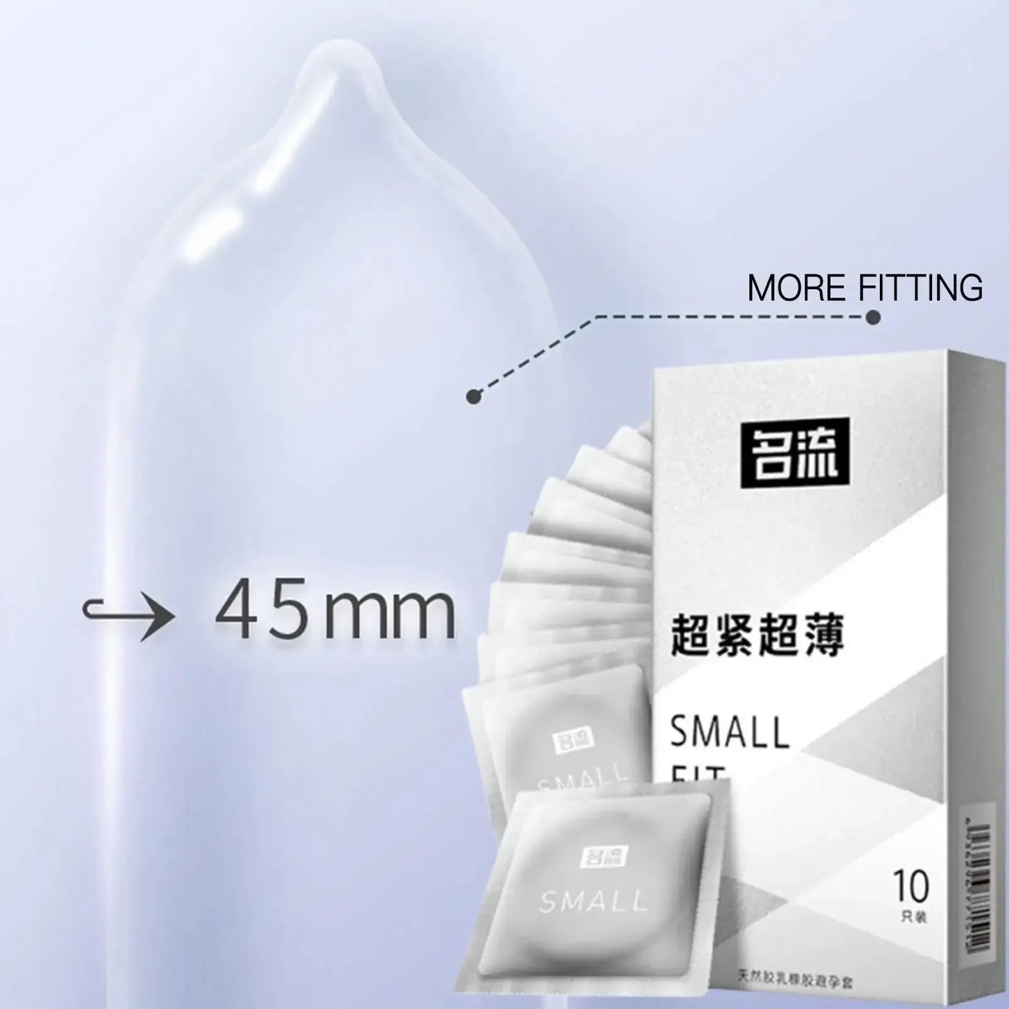 Small Size Condoms 10PCS Super Thin Lubricated Sex Toys 45mm Mini Size Ultra Tight Condoms for Adults Contraception Supplies 18+