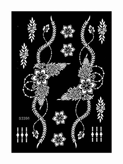 Flower Tattoo Stencil Reusable Henna Template for Hand and Body Henna Tattoo Design for Wedding Festival Party Tattoo Tools