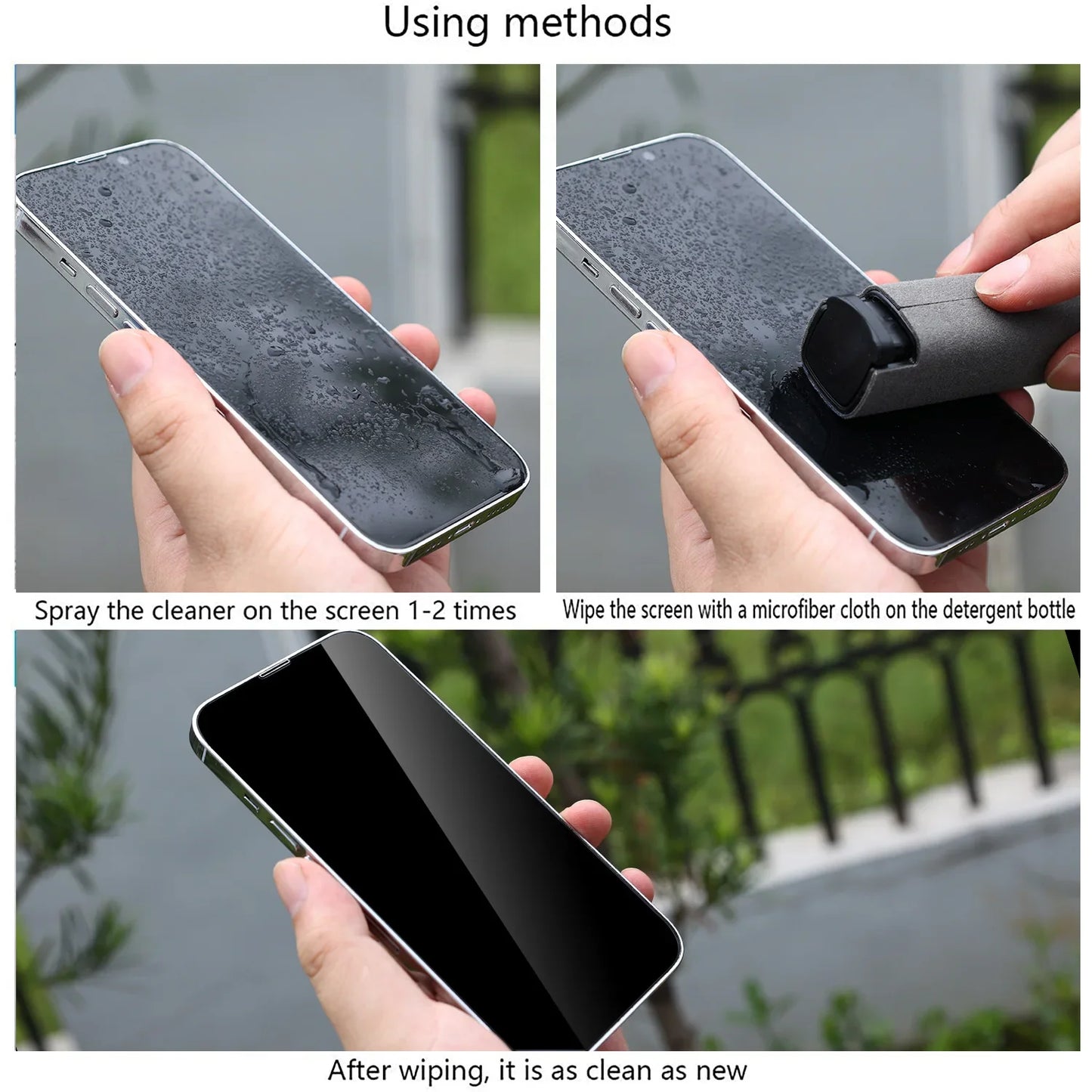 2-IN-1 Screen Dust Removal Microfiber Cloth Wipe Spray Bottle Set Laptop Tablet Mobile Phone Cleaning Tools Portable Cleaner