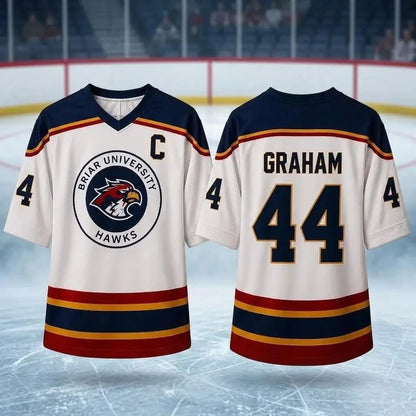 Off Campus Briar University Hawks Jersey Shirt Garrett Graham 44 Hockey Shirt Summer Sports Men's T-Shirt Tee Y2k Woman ﻿