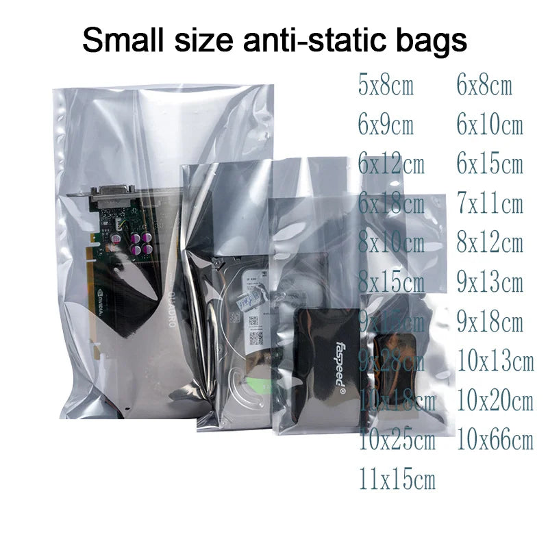 ESD Bag with Top Open Anti Static Shielding Package for Storage Electronic Components PCB Board Protection USB Pouches