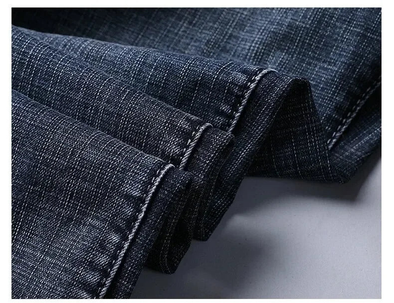 New Business‑Style Men's Jeans, Comfortable Straight Leg Stretch Denim Pants, Classic Blue Black Work Trousers, Fashion Versatile Male Clothing For Office, Business Occasions And Casual Daily Outfit