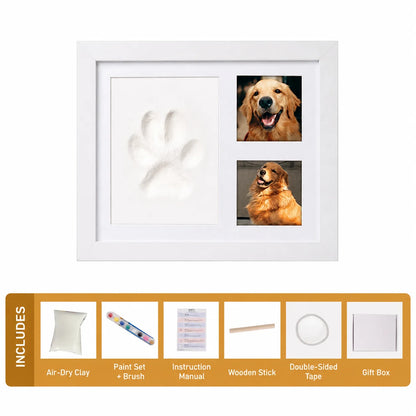 Hot Sale DIY Pet Paw Print Memorial Kit With Clay Mold Photo Frame Exquisite Gift Box for Dog Cat Loss Keepsake Creative Lovers