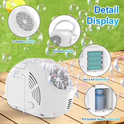 Handheld outdoor bubble machine electric with light bubble toy bubble launcher holiday  gift without battery bubble water