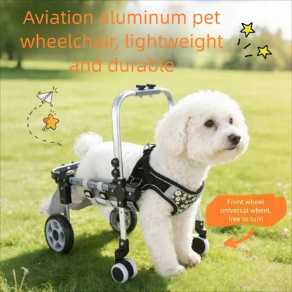 Pet Dog Wheelchair Cart Adjustable Pet Mobility Aid with Wheels Disabled Cat Dog Rehabilitation Walking Mobility Aid Pet Bracket