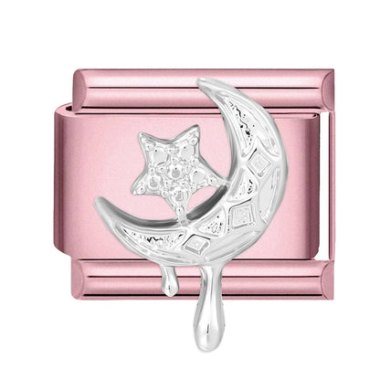 Pink Color Y2K Butterfly Star Bow Rabbit Heart Pendant Italian Charm Links Fit 9mm Stainless Steel Bracelet DIY Making Gifts