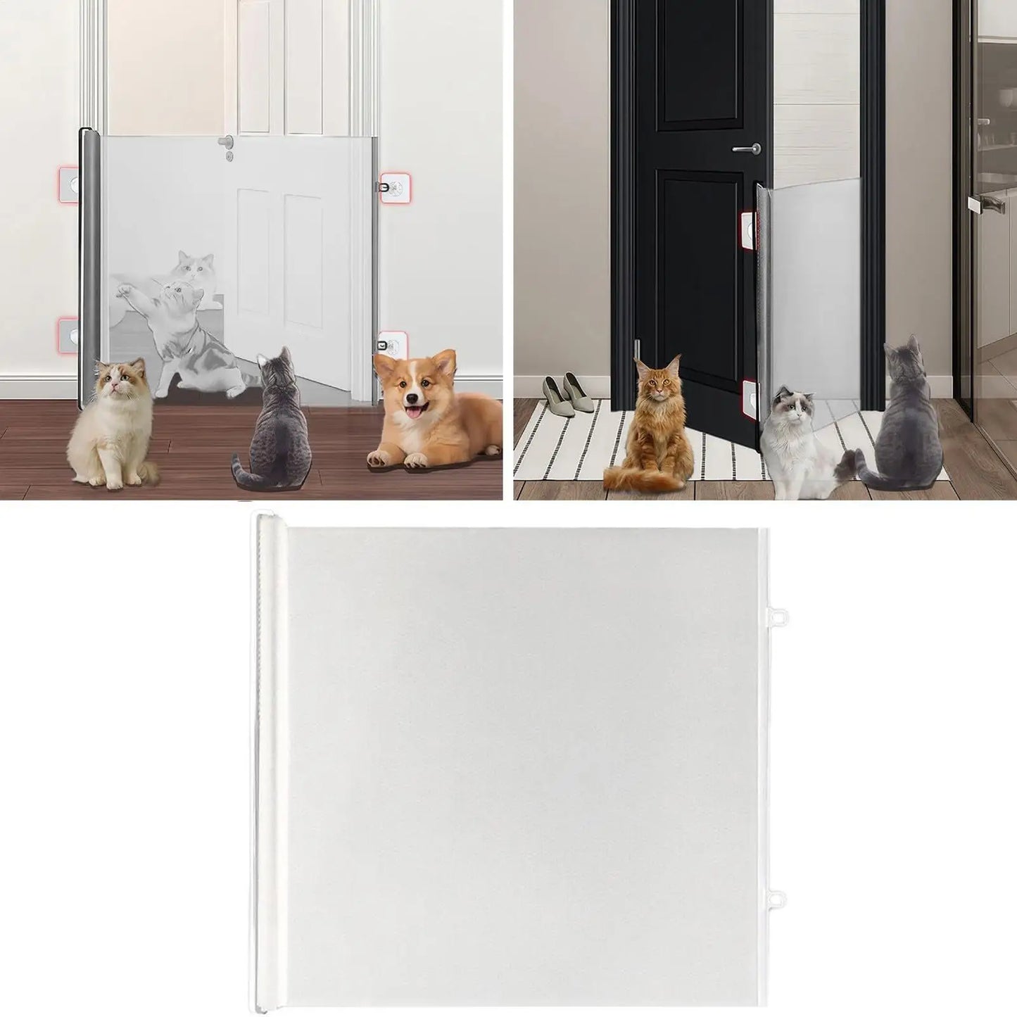 Dog Gate Indoor Puppy Gate Retractable Dog Fence Wide Barrier No Drilling Screen Pet Supplies Child Safety for Hallways Stairs