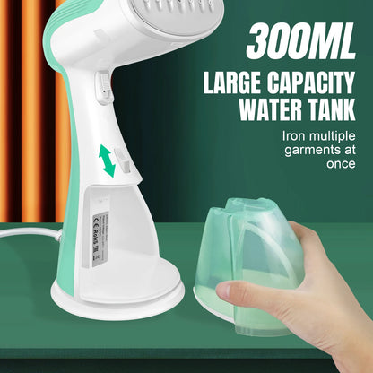 1500W Handheld Clothes Steamer Portable, 300ml Water Tank, 30s Fast Heat-up, 27g/min, Stainless Steel Panel,1.5m Cable