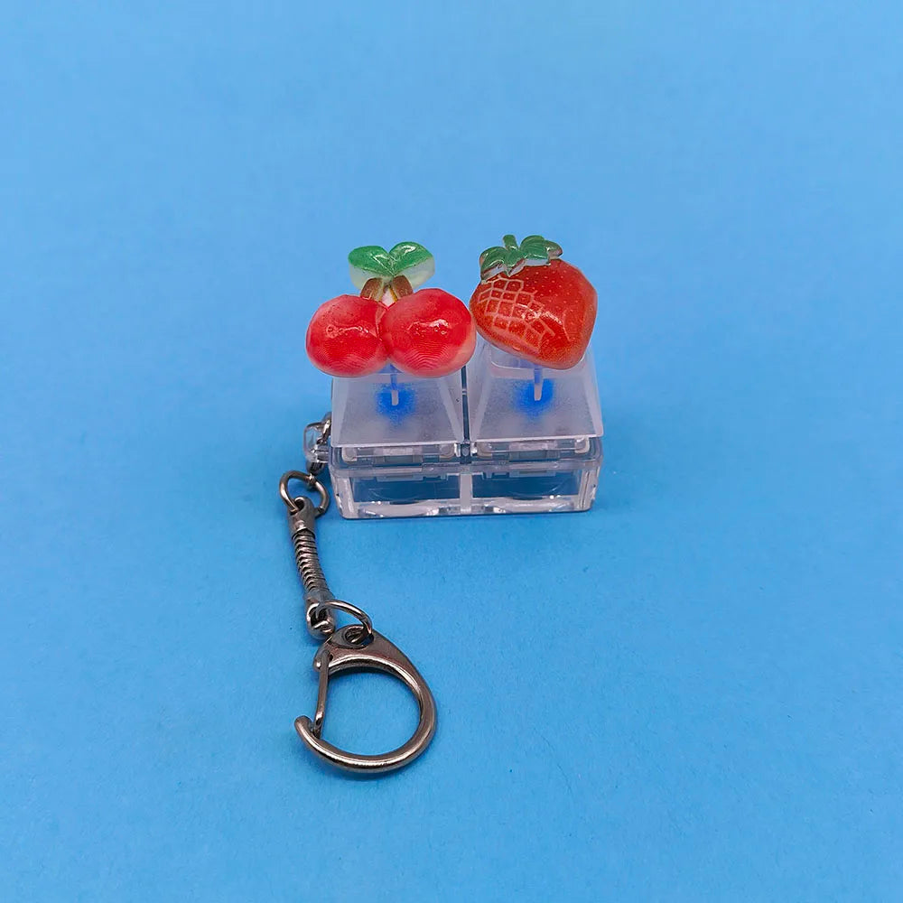 Keycap Keychain Mobile Phone Pendant Fruit Kawaii Keyring Fingertip Decompression Novelty Pop Fidget Toy Valentine Holiday Gift