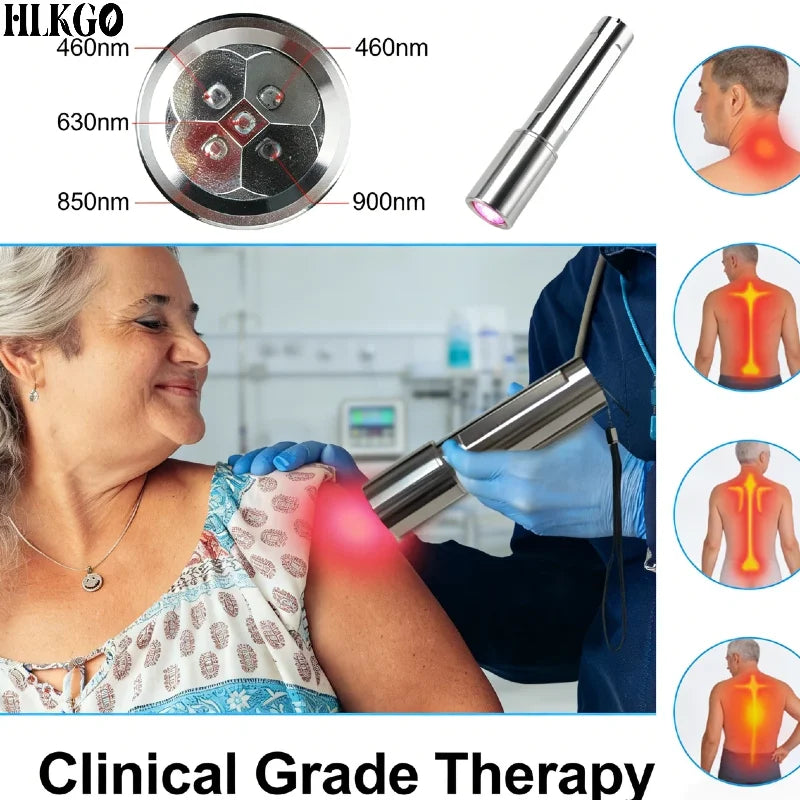 5 Wavelengths Red Light Near Infrared Therapy 940nm, Deep Tissue Pain Relief Physical Treatment for Arthritis Sciatica