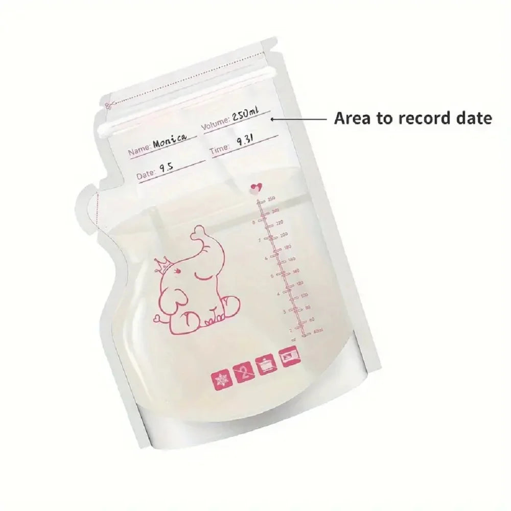 30/60 Pack 250ml BPA Free Milk Storage Bags Safe Breast Milk and Baby Food Freezer Bags for Easy Feeding