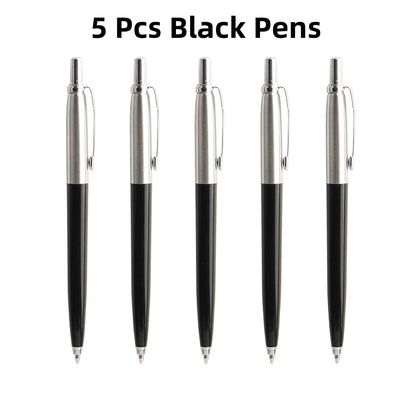 5Pcs/Set Metal Ballpoint Pen Promotional Pens G2 Refill Blue Ink Automatic Ballpoint Pens Set For School stationery office Pen