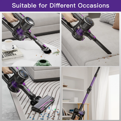 Cordless Vacuum Cleaner,45KPA Stick Vacuum with LED Display,3 Modes 6 in 1 Self-Standing Stick Vacuum Cordless Rechargeable, Handheld Vacuum for Pet Hair/Carpet/Floor/Car