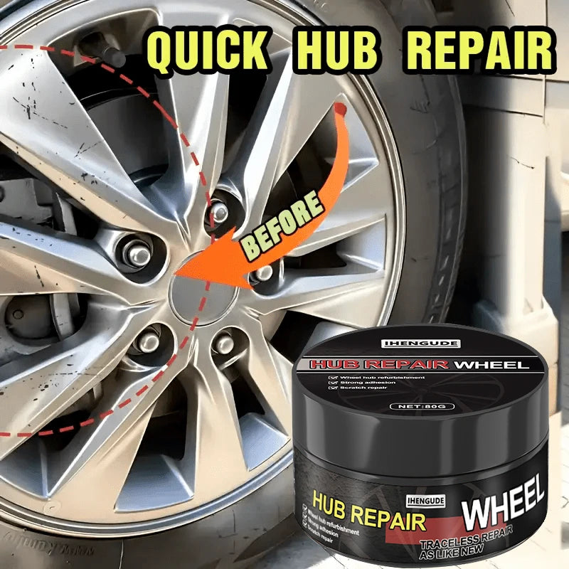 Universal Wheel Hub Repair Kit - Alloy Wheel Scratch Repairer, Car Scratch Repair Wax, Scratch Remover and Oxidation Cleaning Repair Paste