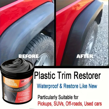 150g Black Crystal Plastic & Rubber Repair Paste - Instant Interior Scratch Renovation, Anti-Aging & Fade Resistant