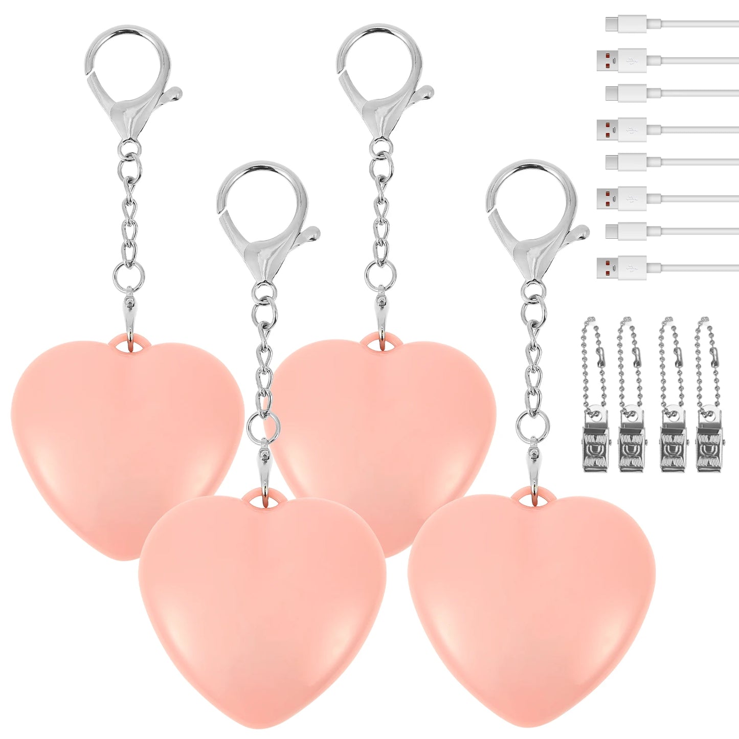 1/2/4Pcs Handbag Night Light Heart-Shape Purse Light LED Automatic Sensor Rechargeable Touch Wallet Tote Bag Mini Light Keychain