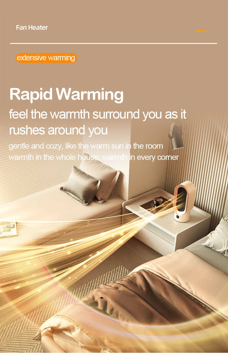 Portable Heater Electric Fan Heater Mini Radiator Desktop Warmer Machine For Winter PTC Ceramic Heating For Home Bedroom Office