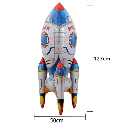 Blue Planet Astronaut Space Disposable Tableware Kids Birthday Table Decorations Paper Plate Cup Napkin Astronaut Rocket Balloon