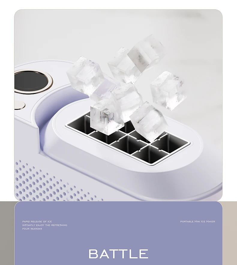 Electric Small Ice Maker Home Dormitory Office Camping Ice Automatic Ice Making Box Ice Machine Home Car Dual Use 12/110/220V