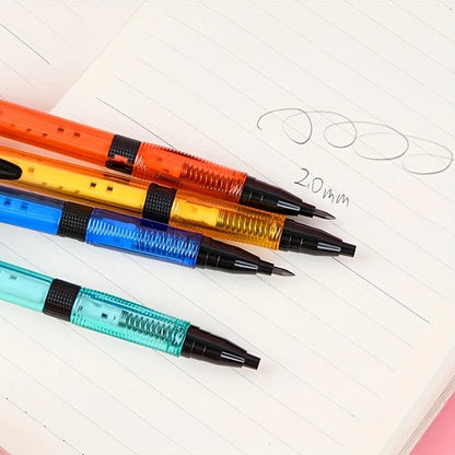 6Pcs/Set 2.0 Mm Automatic Pencil 4 Colors With Pencil Sharpener 2B Lead Writing Smooth Sketching Painting Writing Stationery