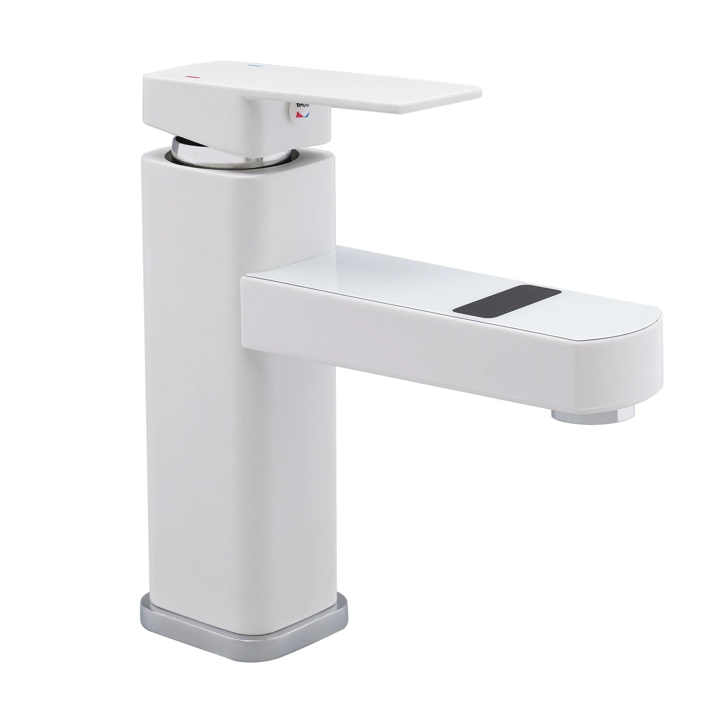 Black And White Washbasin Faucet, Bathroom Kitchen Single Pole Faucet With Digital Display Screen