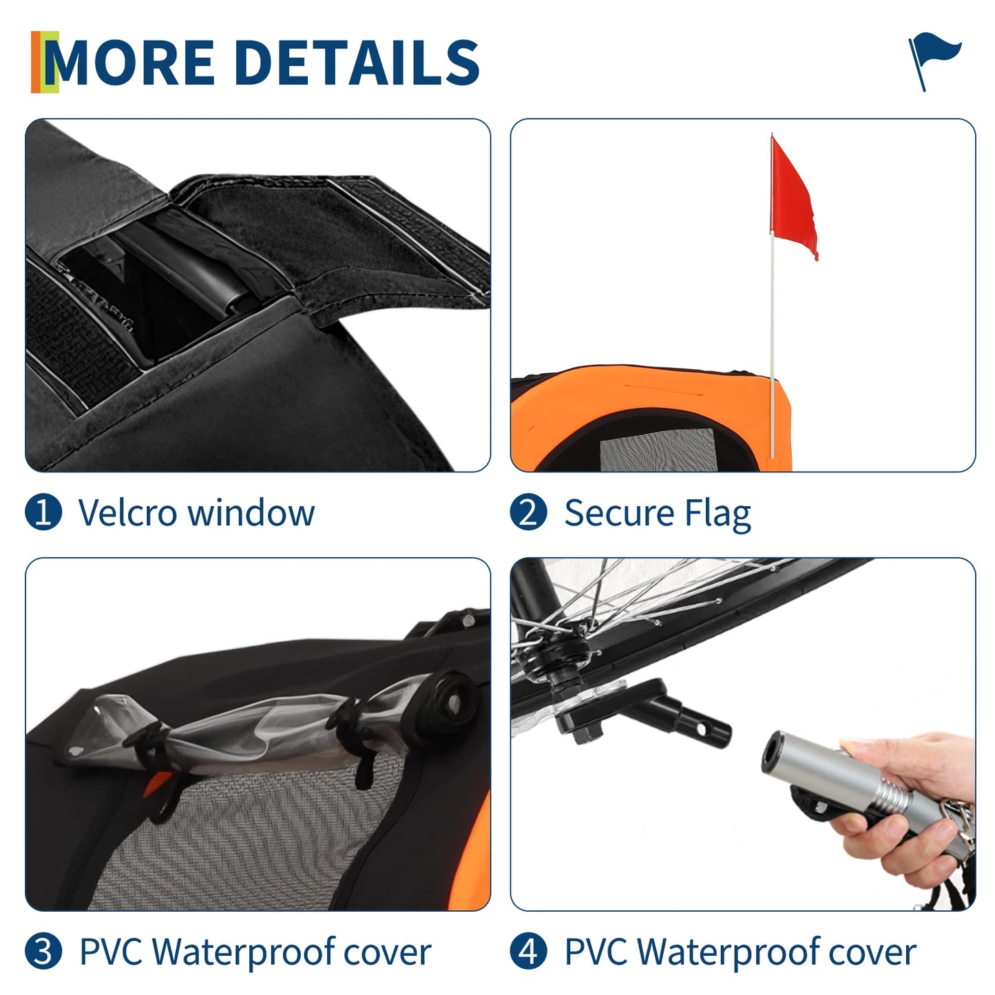 Heavy Duty 2-in-1 Dog Bike Trailer & Jogging Stroller for Medium/Large Dogs - 88 Lb/40 kg, Ventilated Waterproof Cabin, Collapsible Steel Frame, Quick-Release Wheels, All-purpose Hitch (20-29' Bikes)