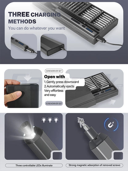 68 IN 1 Precision Electric Screwdriver Set 5 Levels Adjustable Comes Fill Light Professional Mobile Phone IPad Repair Tool