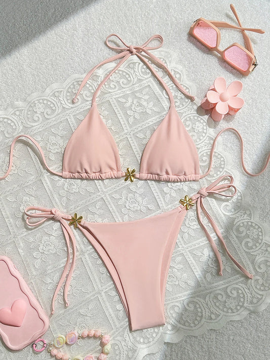 Micro Bikinis Sexy Women Swimsuit Swimwear 2026 Push Up Bikini Set String Bathing Suit Halter Beachwear Brazilian Biquini Female