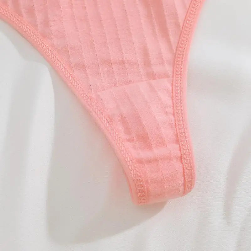 8Pcs/Set Cotton Seamless Thongs For Women Sexy Low Rise Solid Color Breathable Pantys Female Comfortable Soft G-String Underpant