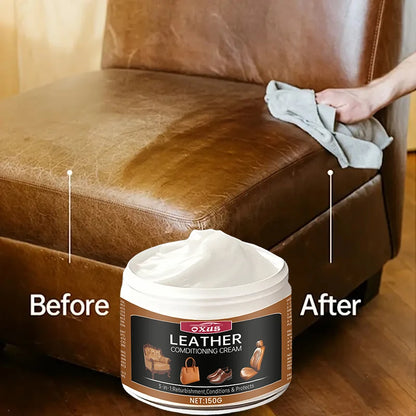 Car Leather Seat Conditioner Cream - Auto Interior Restorer for Sofa, Bag, Jacket | Plastic & Leather Care Oil, Nourishing Treat