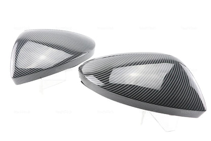 High Quality Carbon Fiber Glossy Black Replacement Side Mirror Covers Cap for Audi A6 S6 RS6 C8 A7 S7 RS7 A8 Left hand Drive