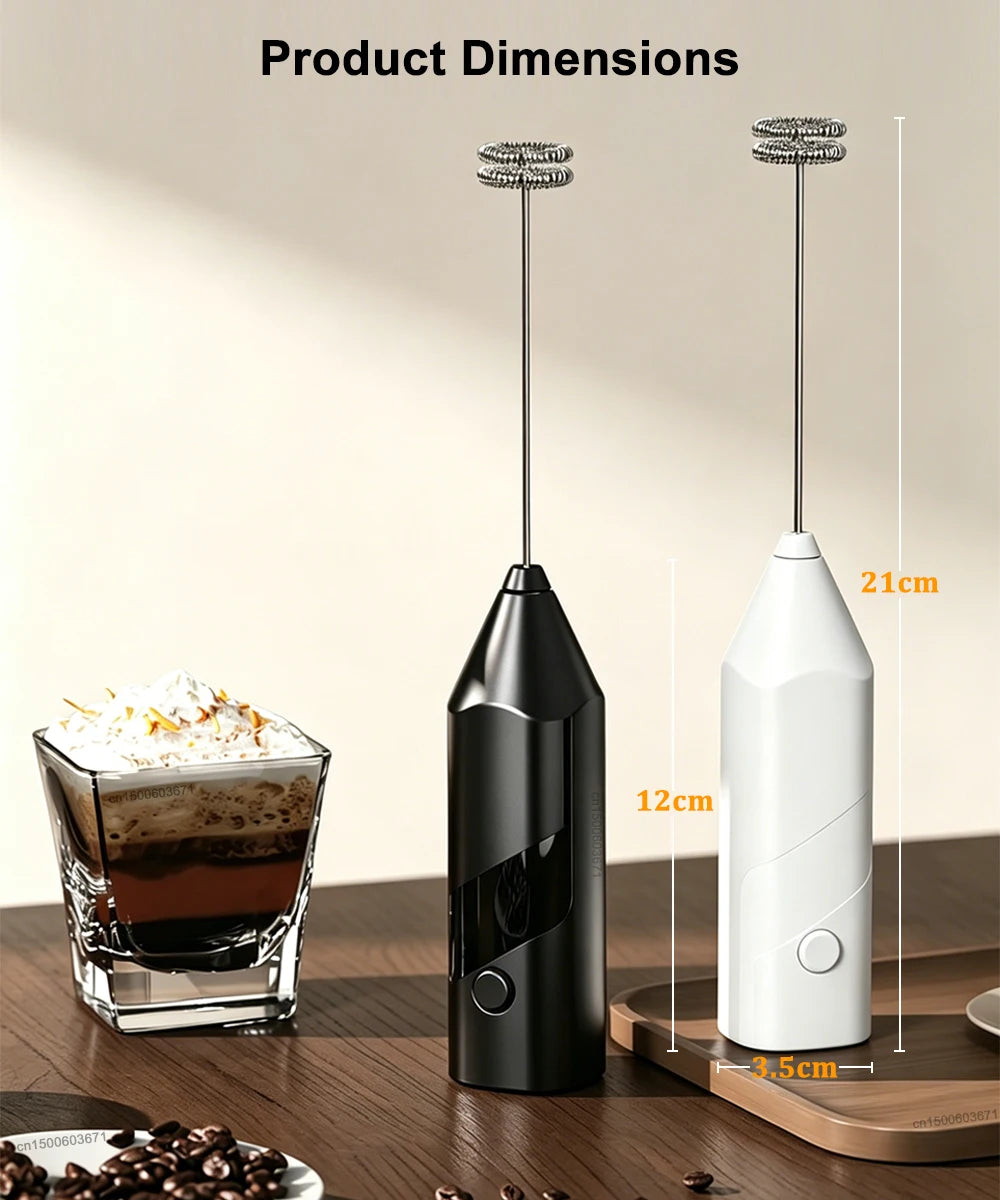 Milk Frother Handheld Milk Frother Electric Foam Maker Wireless Hand Mixer for Coffee Whisk Mixer Lattes Cappuccino Matcha Eggs