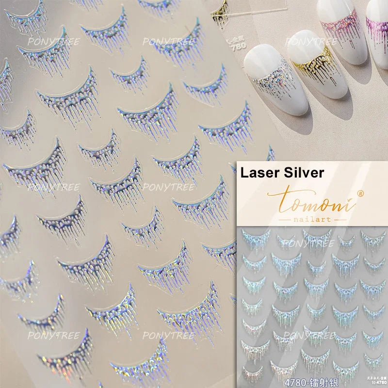 5D Gold Stamped Silver Sun Stars Snake Nail Art Stickers Totems Reliefs Self Adhesive Dark Chinese Style Manicure Decals