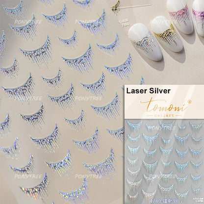 5D Gold Stamped Silver Sun Stars Snake Nail Art Stickers Totems Reliefs Self Adhesive Dark Chinese Style Manicure Decals