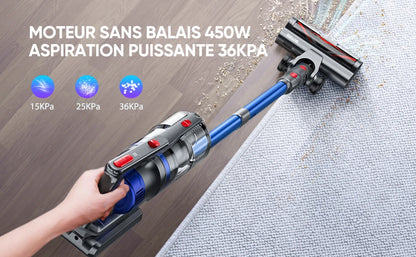 Buture JR500 cordless vacuum cleaner 55 Min 36kpa vacuum cleaner household appliances 1.2l removable battery dust cup portable