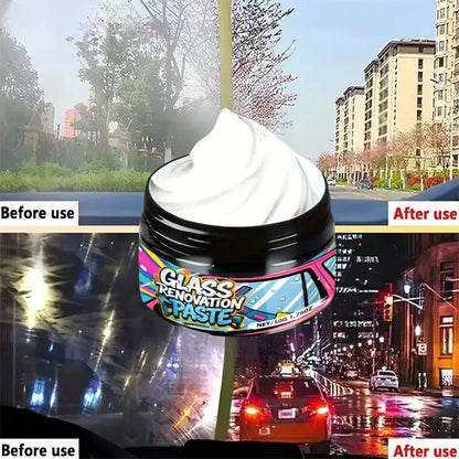 Glass Polishing Compound,Car Windshield Oil Film Remover Deep  Polishing Car Window And Mirror Repair Kit Car Scratch Compound
