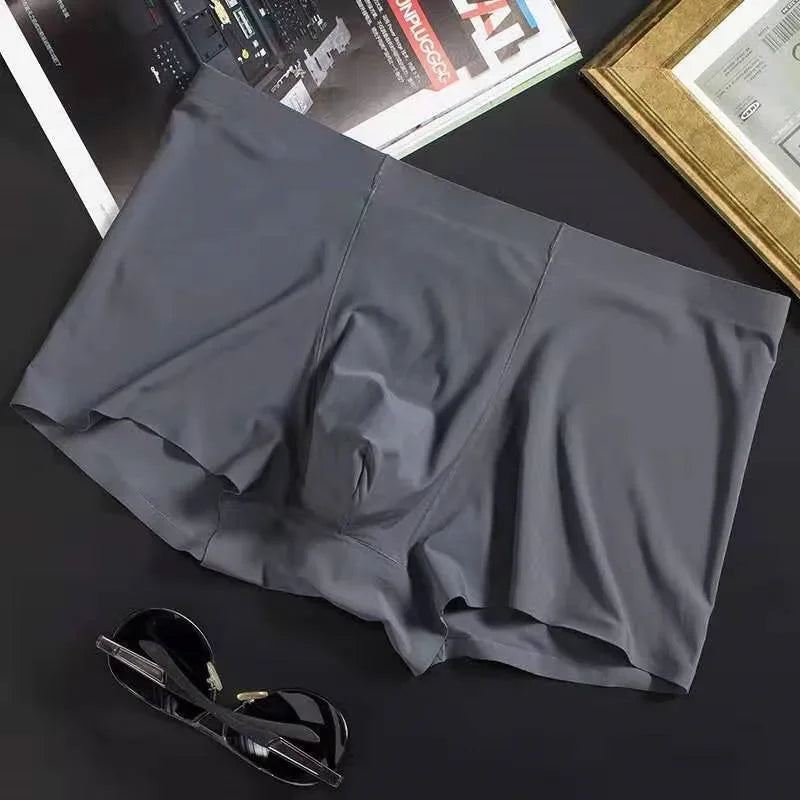 L-Xxxl Seamless Eisse Ide Boxer Men Solid Color Male Underpants Ultra Thin Sexy Underwear Summer Cool Trunk Shorts