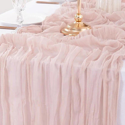 14 Colour Boho Gauze Sheer Cheese Cloth Gauze Table Runner Rustic Cloth Table Runner for Wedding Baby Birthday Party Decorations