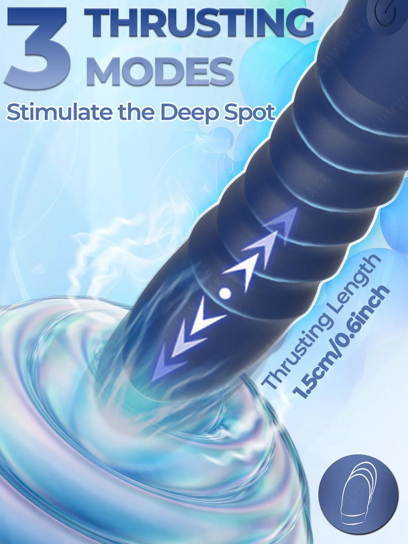 Thrusting Vibrator G Spot Vibrator Anal Dildo with 10 Vibrating 3 Thrusting Liquid Silicone Vaginal Massage Clitoris Stimulator