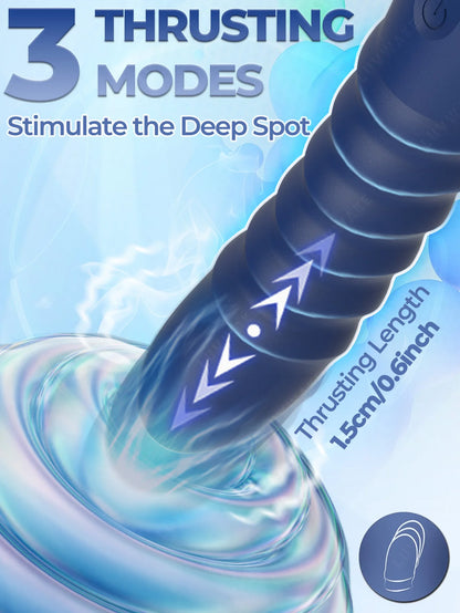 Thrusting Vibrator G Spot Vibrator Anal Dildo with 10 Vibrating 3 Thrusting Liquid Silicone Vaginal Massage Clitoris Stimulator