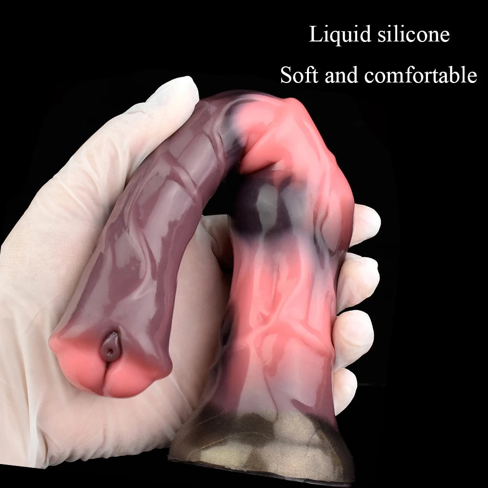 Yocy Silicone Knot Dildo Long Animal Horse Penis Soft Butt Plug With Sucker Vaginal Massager Anal Sex Toys For Adult Games