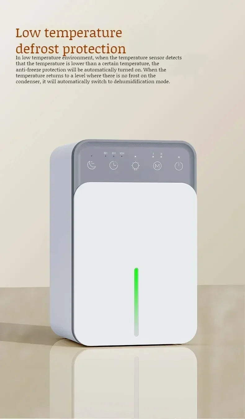 Intelligent Portable Dehumidifier with Deodorizing, Moisture Absorbing Mold Eliminator for Bedroom Office Dampness Control