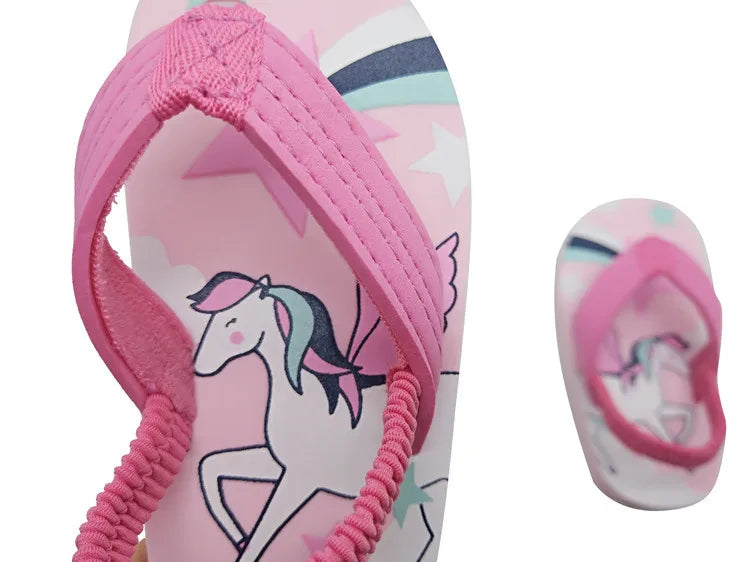 Children Flip Flops Shoes Cartoon Summer EVA Soft Sole Indoor Bathing Anti Fall Girls and Boys Sandals Beach and Pool Slippers