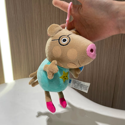 16-19CM Genuine Peppa Pig Bundle pocket 8 Friends Daddy Mammy Peppa George Plush Bahs Stuffed Dolls Pajamas Peppa Kids Gift
