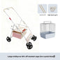 Foldable Lightweight Parrot Stroller Outdoor Travel Pet Carrier with Storage Space
