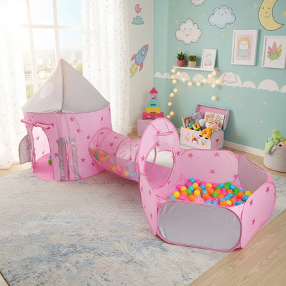 Children's Fun Play Tent, Play Tunnel - Kids' Ball Pool - Yurt, Space Rocket Toy Playhouse, Outdoor Portable Playhouse, Leisure Toy for Pretend Play, Ideal Holiday Gift for Children, Holiday Party Decoration, Ocean Balls Not