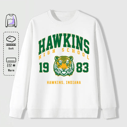 Hawkins 1983 Mighty Tiger Pullover For Men Autumn Oversize Long Sleeve Casual All-Match Clothing Unisex O-Neck Fashion Retro Top