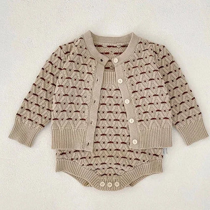 2025 New Autumn Toddler Baby Girl Clothes Set 0-3Yrs Infant Baby Girls Clothing Suit Long Sleeved Cardigan Sweater+PP Shorts