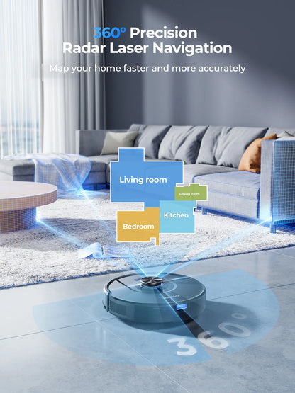 Laresar Mars01 Robot Vacuum Cleaner Mop LDS Lidar Navigation 5000Pa Smart Planned Mapping Home Floor Wash Carpet Pet Hair Clean